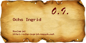 Ochs Ingrid névjegykártya